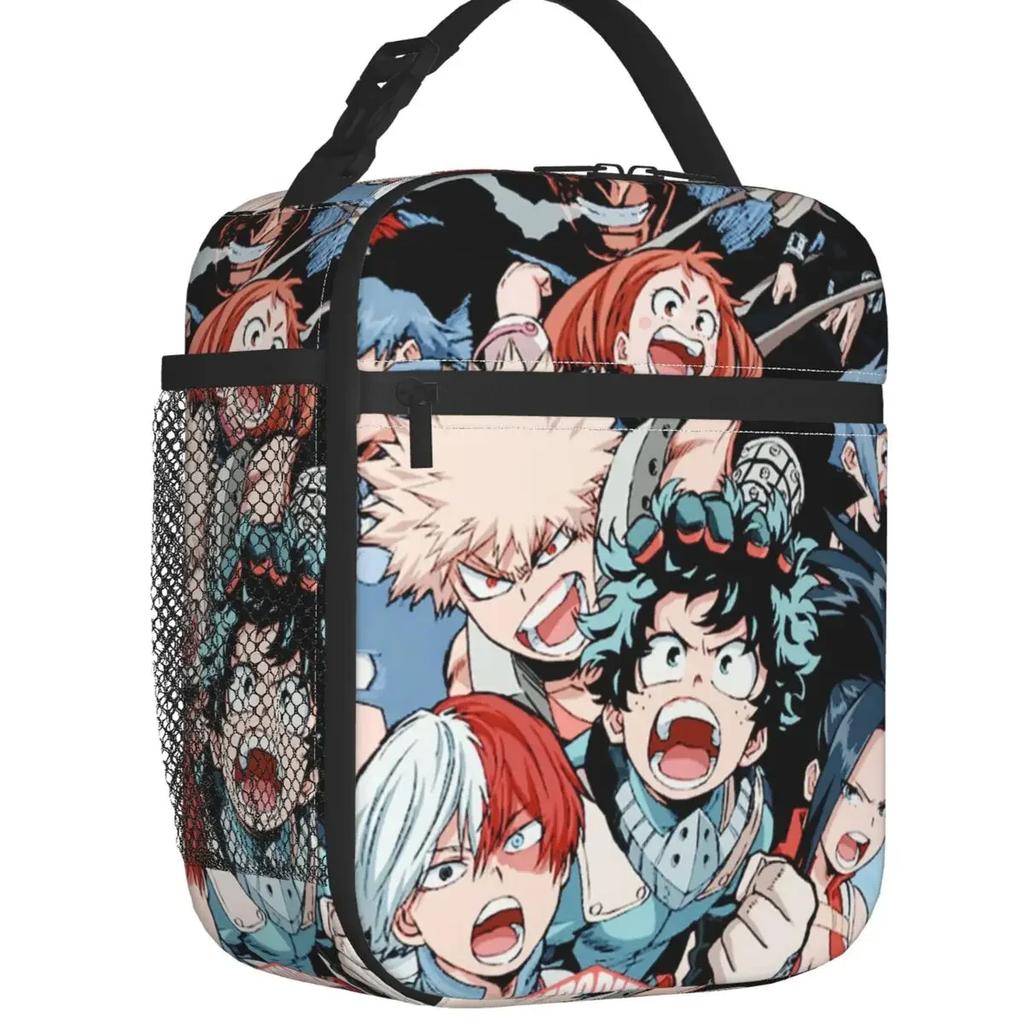 My Hero Academia Anime Manga Bolsas de Almuerzo Aisladas Térmicamente Mujeres MHA All Might Tote de Almuerzo Portátil Picnic Multifunción Fiambrera