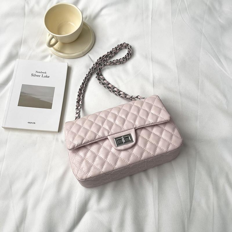 IELGY Large-Capacity Diamond Chain Bag All-Match Small Square Bag Can Be One Shoulder Can Cross-Body