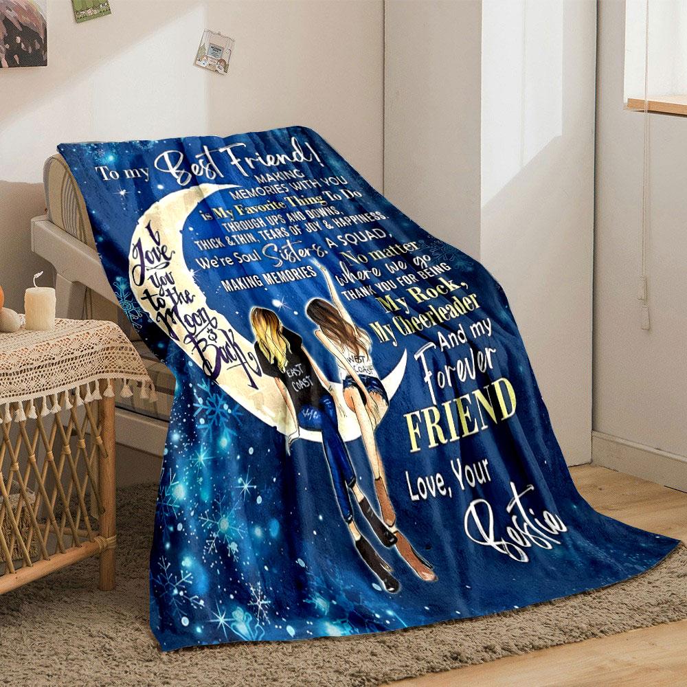 Best Friend Moon Blanket bedroom Blanket for Livingroom Couch lunch break Soft throw for Friend's festival Gift