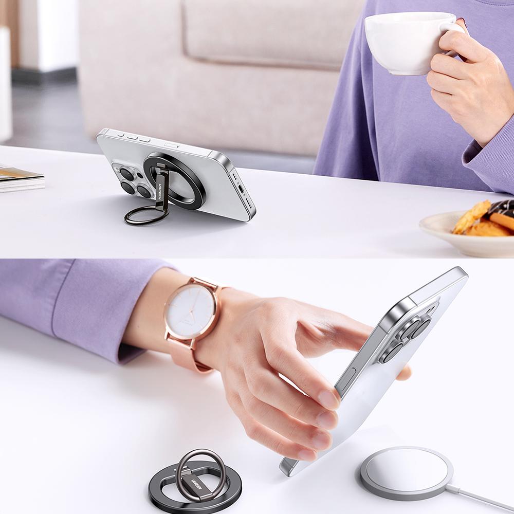 UGREEN LP705 25355 Magnetischer Handy-Rückseiten-Ständer Griffringhalter Drehbar Tragbare Schreibtischhalterung