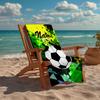 Custom Name Ultra-Soft Beach Towel with Soccer Theme,Ideal for Pool - Camping, Diving - Perfect Travel Essential, Vibrant Beach Towel.