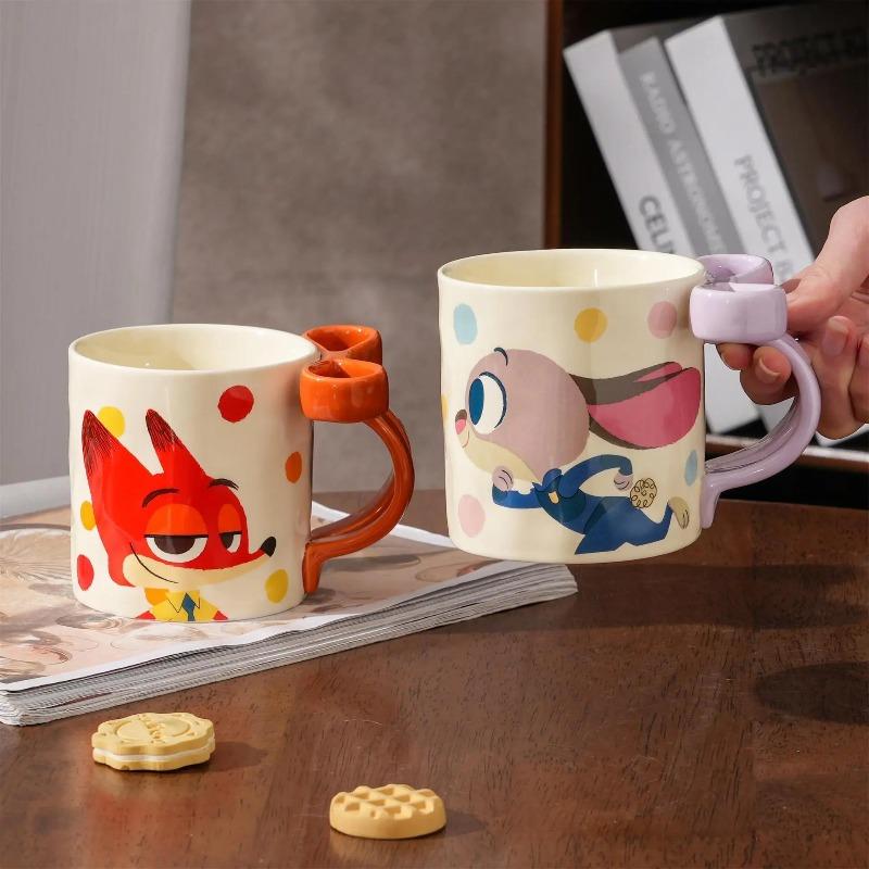 Disney Zootopia Ceramic Mug Judy Nick Couple's Cup with Handle Birthday Gift