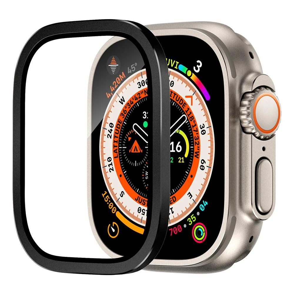 1/2PCS Tempered Glass For Apple Watch Ultra 49mm Screen Protector Anti-Scratch HD Metal Bumper Full Film for IWatch Ultra 49mm