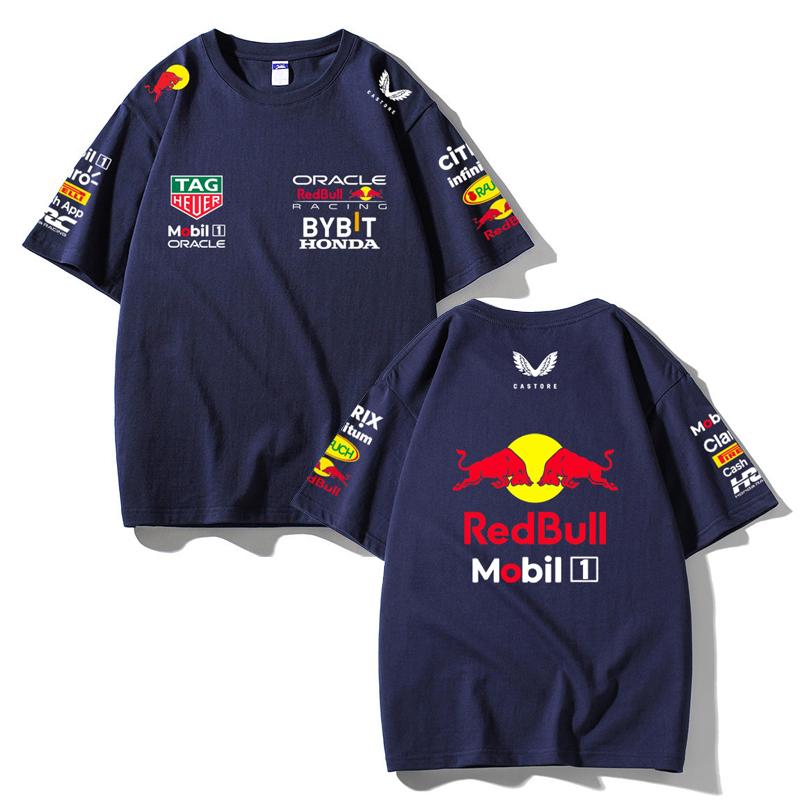 Red Bull Racing F1 Team T-Shirt Oracle Honda Bybit Print Oversized Men Women Casual Cotton Tee