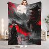 1Pc Digital Printed Japanese Samurai Flannel Blanket Mattress Cover Blanket for Family BedsSofasOfficesOutdoor Camping