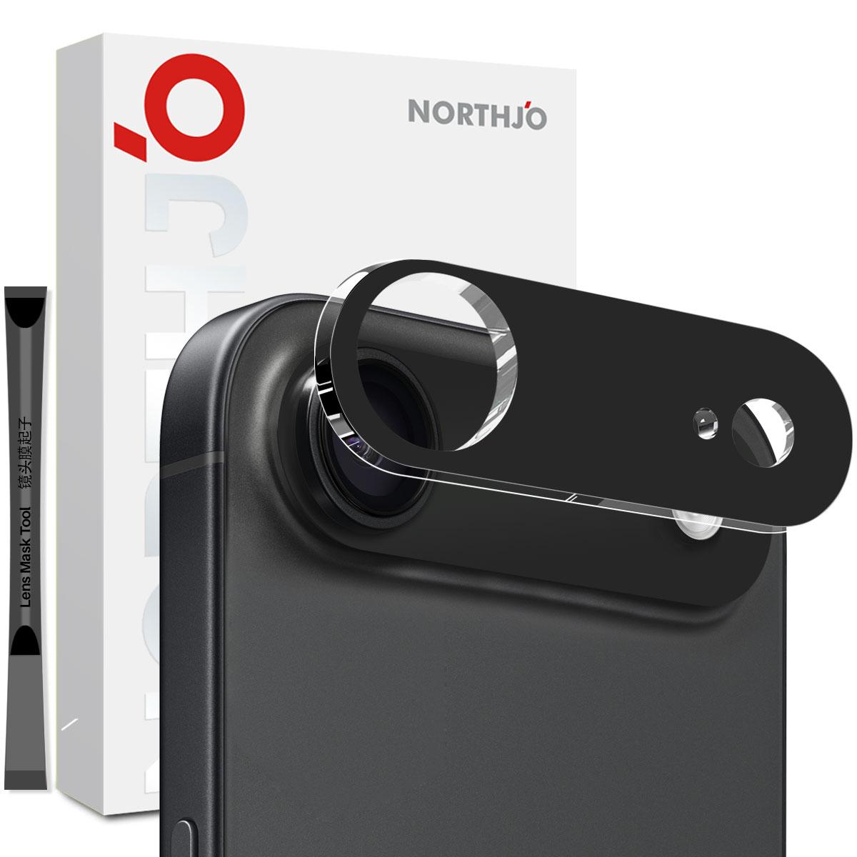 

NORTHJO For iPhone 17 Air Camera Lens Protector Black Silk Printing 3D Clear Tempered Glass Lens Film A