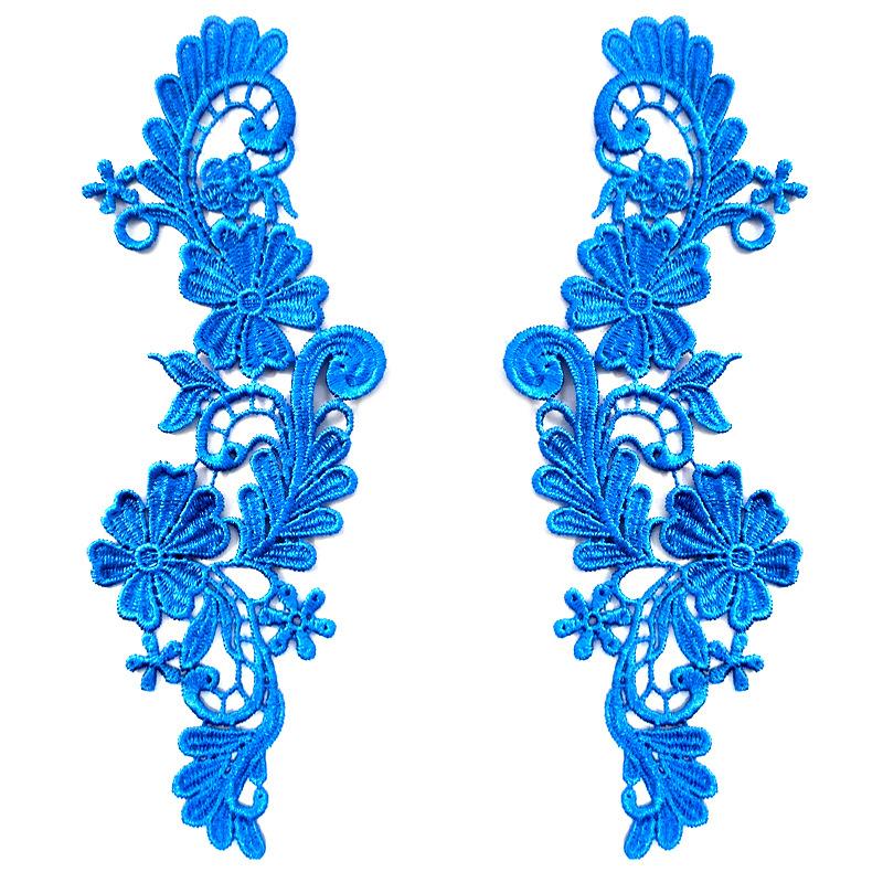Water soluble lace 3D embroidery piece Embroidery symmetrical lace pair embroidery clothing DIY accessories polyester flower piece