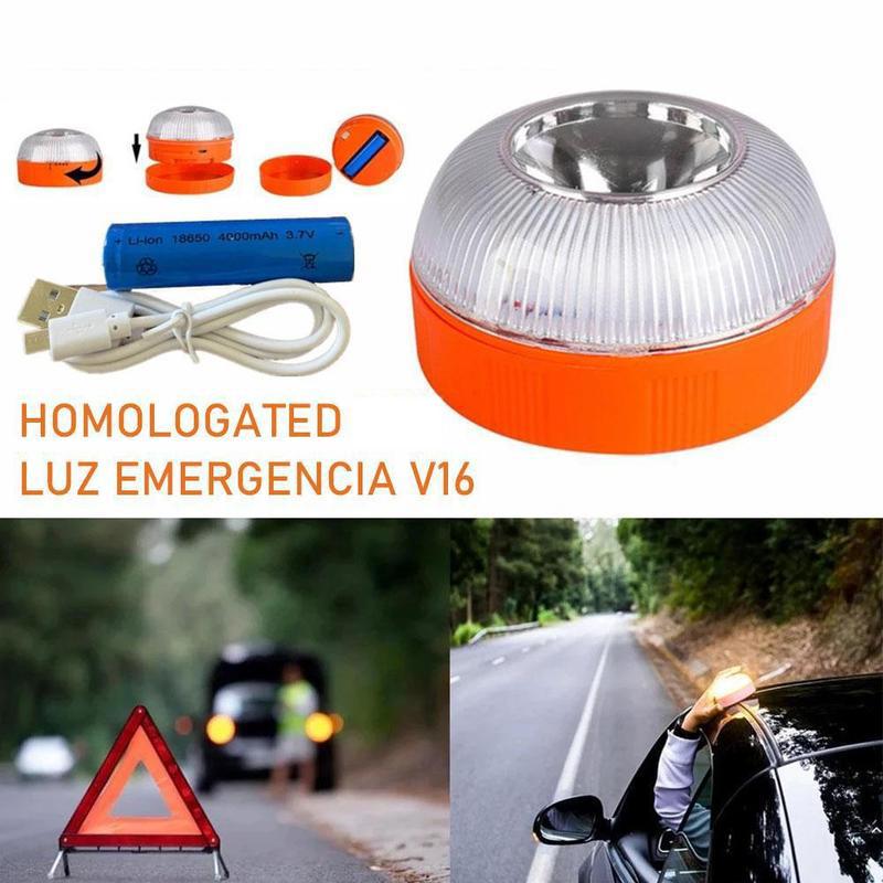 2PCS LED Car Emergency Light V16 Flashlight Magnetic Induction Strobe Road Accident Lamp Beacon Safety Accessory NO DGT