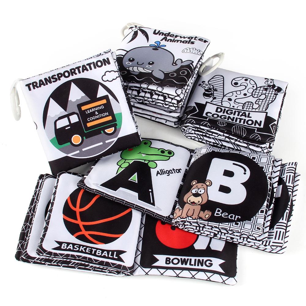 5 Pages 10 Sides Black And White Baby Cloth Book Tear Baby Cloth Book Early Education Toys