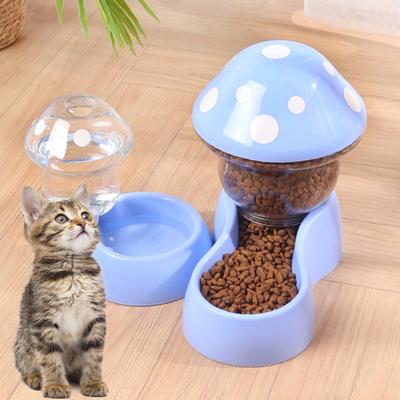 500ML/1.8L Kattenvoer Voeder Automatische Aanvulling Grote Capaciteit Paddenstoelvorm Huisdier Kat Water Voedsel Container Huisdierbenodigdheid