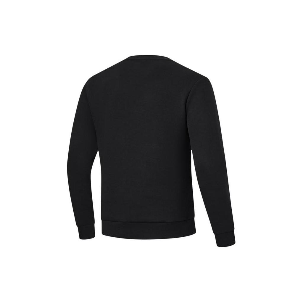 Li-Ning Fitness Series Solid Color Large Logo Round Neck Pullover Sweatshirt Men Sweatshirt Black AWDU103-1