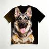 Schönes Deutscher Schäferhund 3D All Over Print Herren Rundhals T-Shirt
