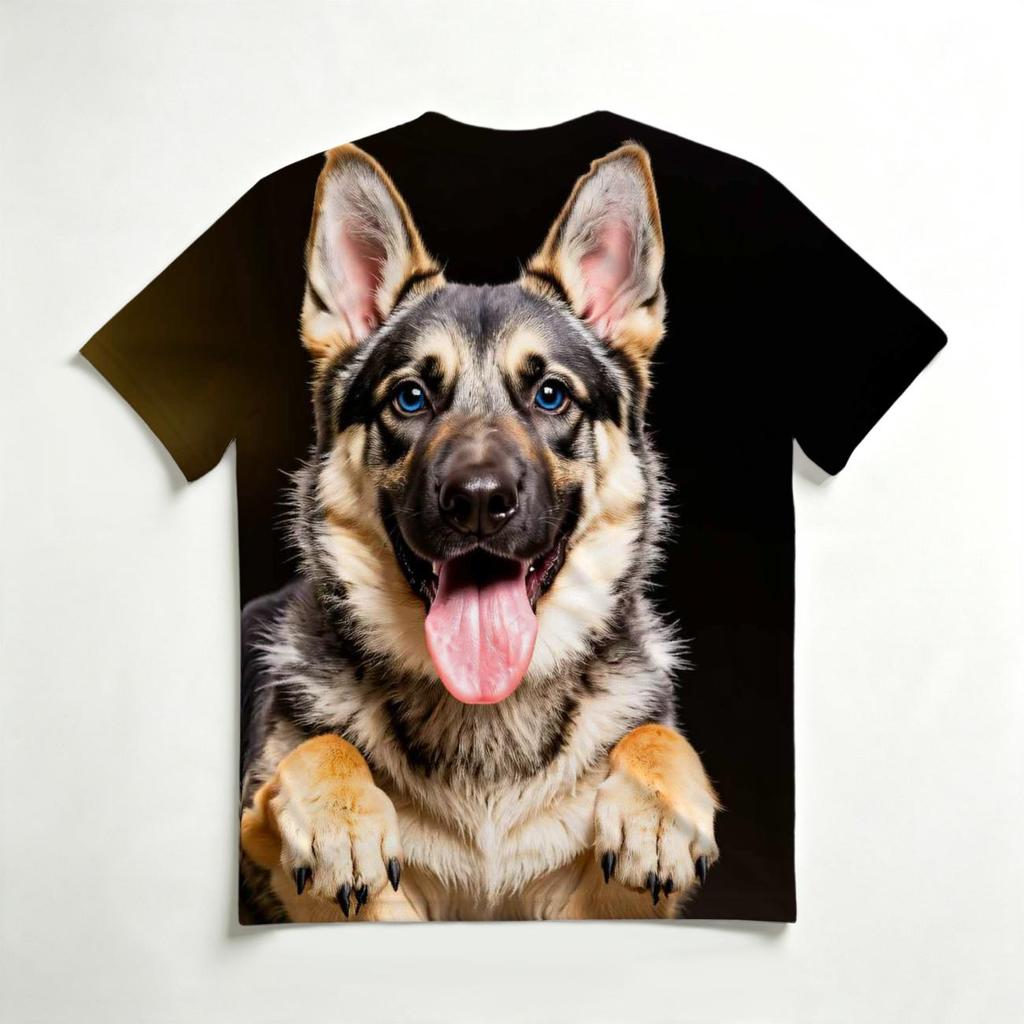 Schönes Deutscher Schäferhund 3D All Over Print Herren Rundhals T-Shirt