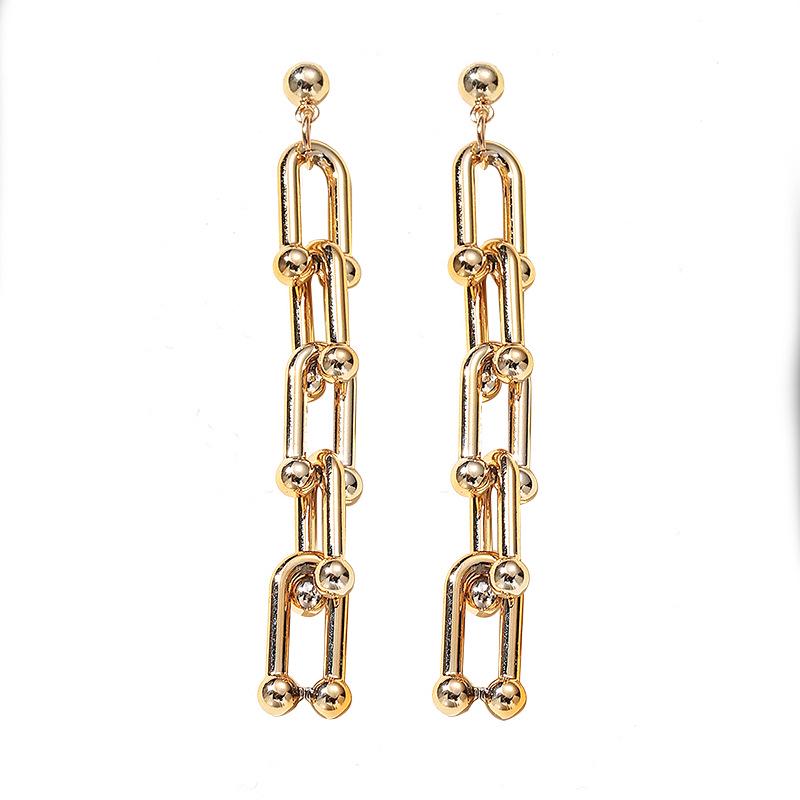 Retro Gold European & American Punk Style Women's Hoop Earrings