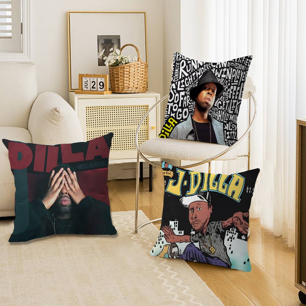 J-J D-Dilla Decorative Room Aesthetics Pillow Case Home Decor Bedroom Sofa Bed Couch Pillow Cover 45X45