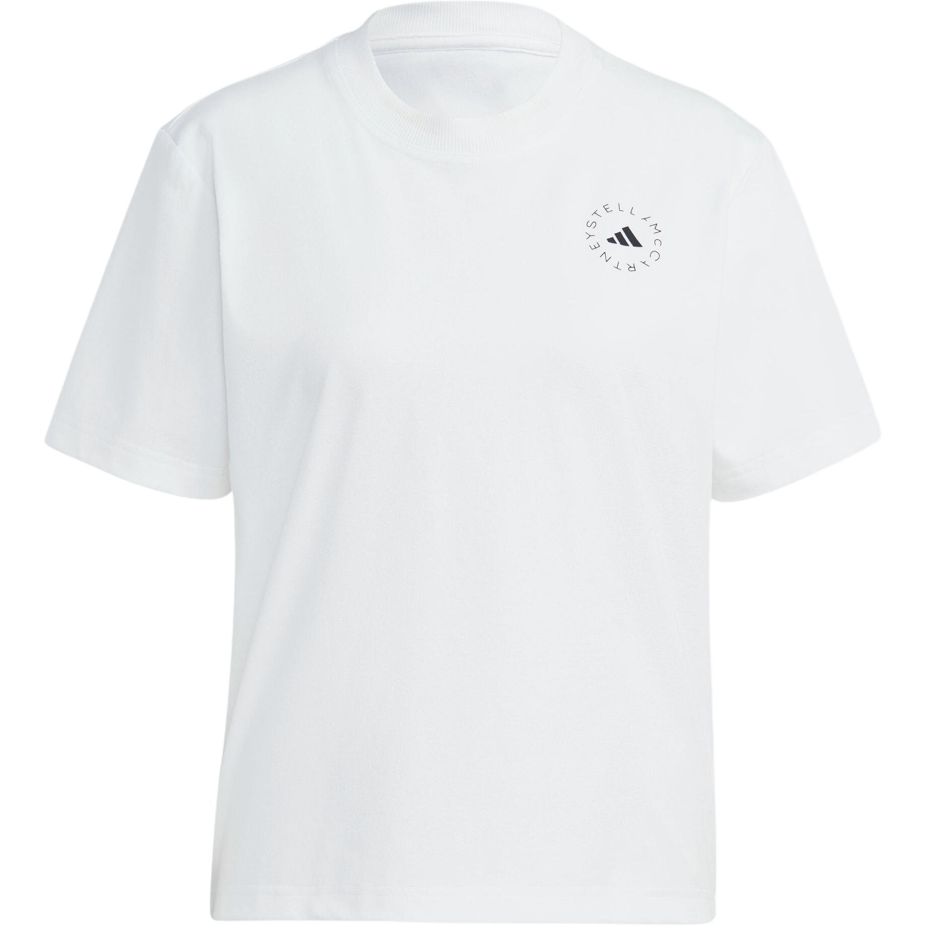 

Adidas сплошной цвет с логотипом Свободная футболка с круглым вырезом и короткими рукавами женские топы белые HR9167 L