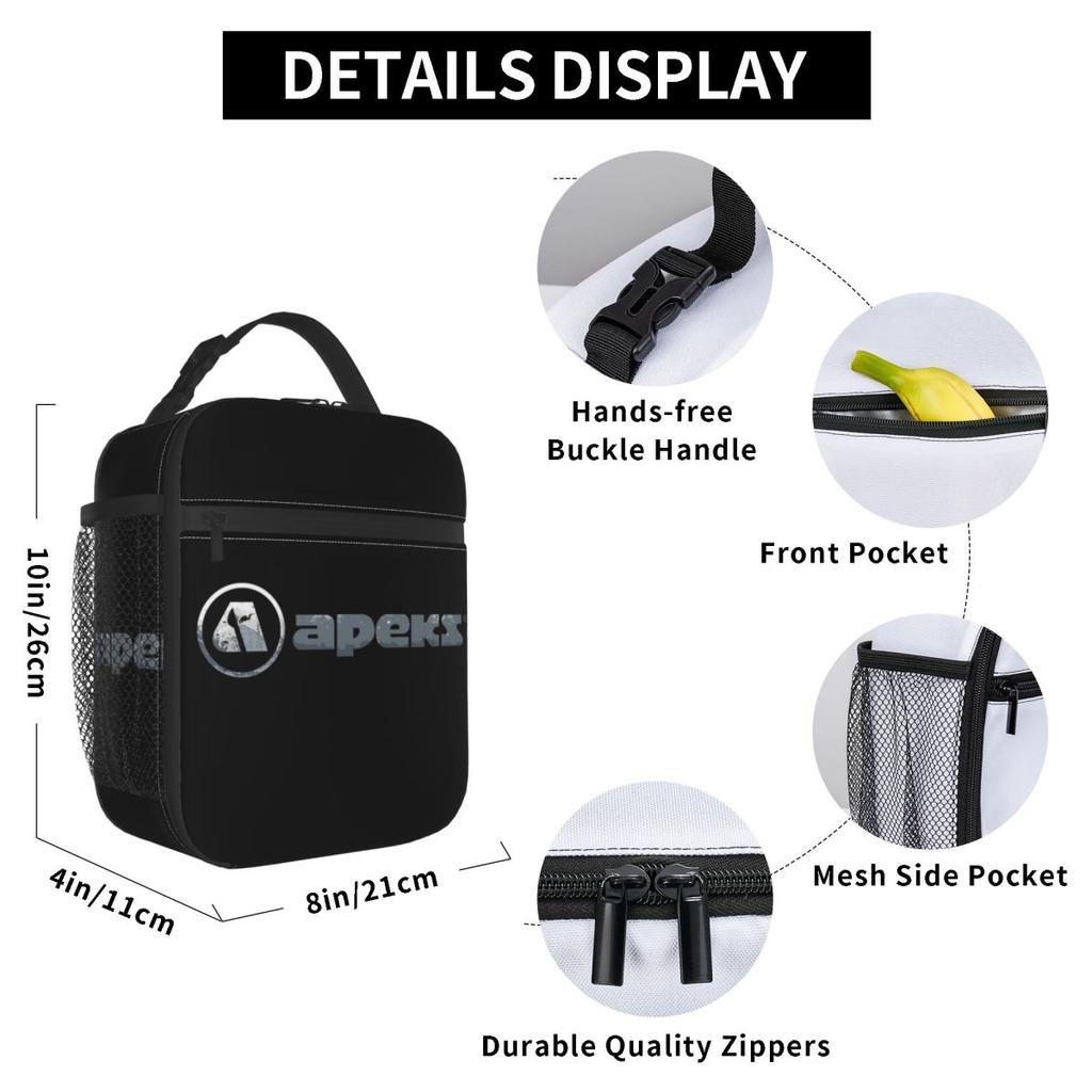 Lacks Of Apeks Essential Insulated Lunch Bag for Women Children Portable Food Boxes Thermal Lunch Box Tote