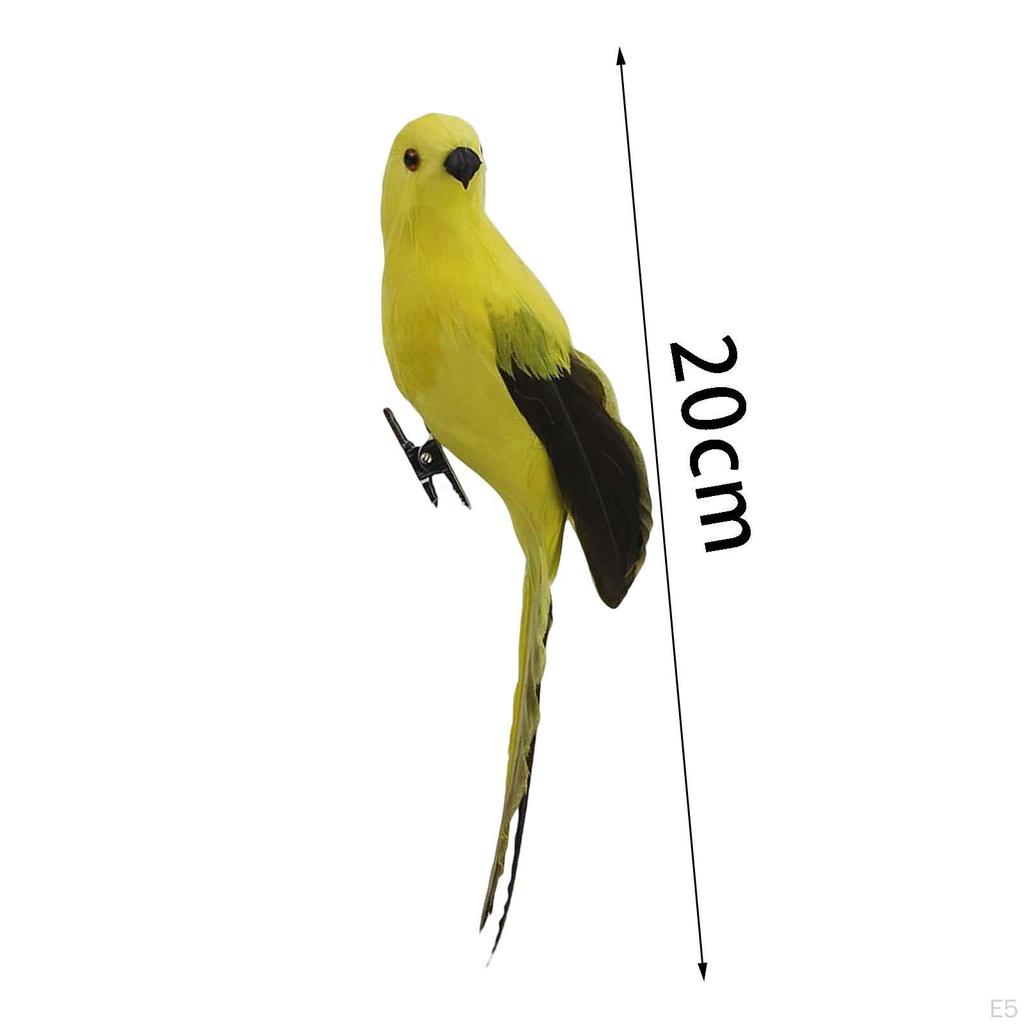 Artificial Birds Photography Props Model Sculpture Statue Feathered Parrot for Outdoor Crafts Porch