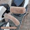 Simulated Plush Winter Motorbike Handle Grip Glove Warm Windproof Universal Cover for Scooter E-bike Daily Riding Use