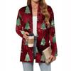 Women's Christmas Printed Lightweight Cardigan Long Sleeved Casual Loose Thin Fit With Pockets Cardigan Jacket