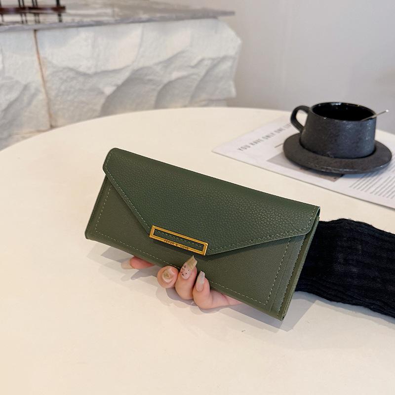 Wallet female long model new Korean version simple thin large capacity multi-card position folding card bag wallet clutch bag