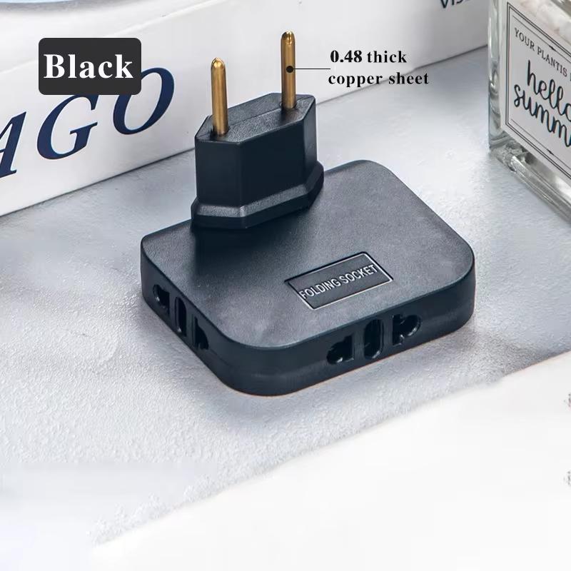 3PCS EU Plug 180° Rotatable Socket Adapter 3 In 1 US Extension Plug Multi Plug Mini Slim Wireless Socket Adapter USB Socket