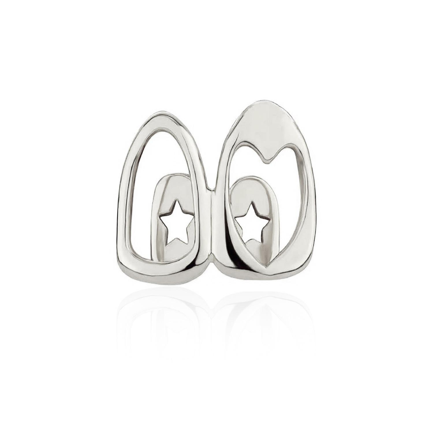 

2pcs Set Hip-hop Gold Color Hollowed Hearts Zircon Inlay Stainless Steel Dental Grills for Women Men Teeth Jewelry Accessories