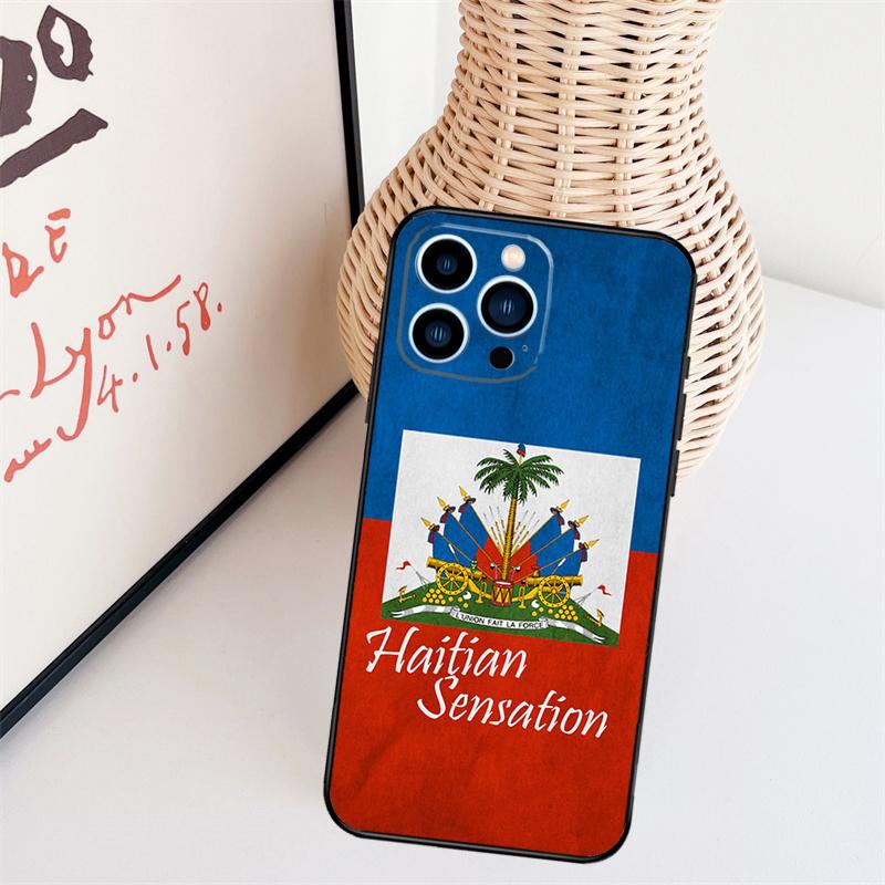 Vintage Haiti Haitian Flag Phone Case For iPhone 16 Pro Max 15 14 13 11 12 17 Pro Max mini 15 16 Plus 16e 17 Air Cover