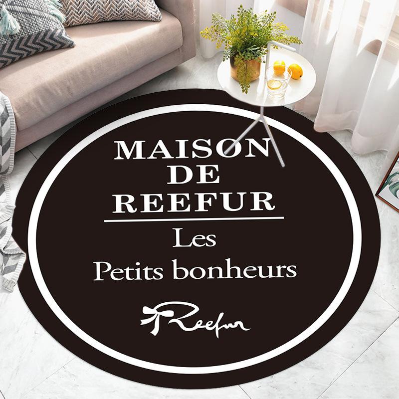 Cartoon Circular Carpet Bedroom Computer Swivel Chair Mat Children's Room Study Desk Floor Mat Silent