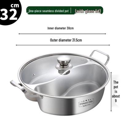 Triangle Dragon 316L Stainless Steel Split Hot Pot