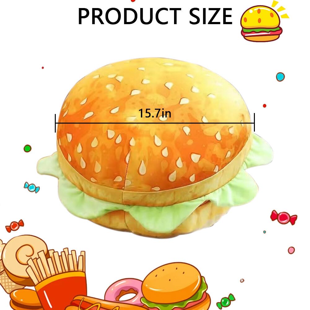 Cheeseburger Plush Pillow Hamburger Stuffed Toy Giant 3D Simulation Burger