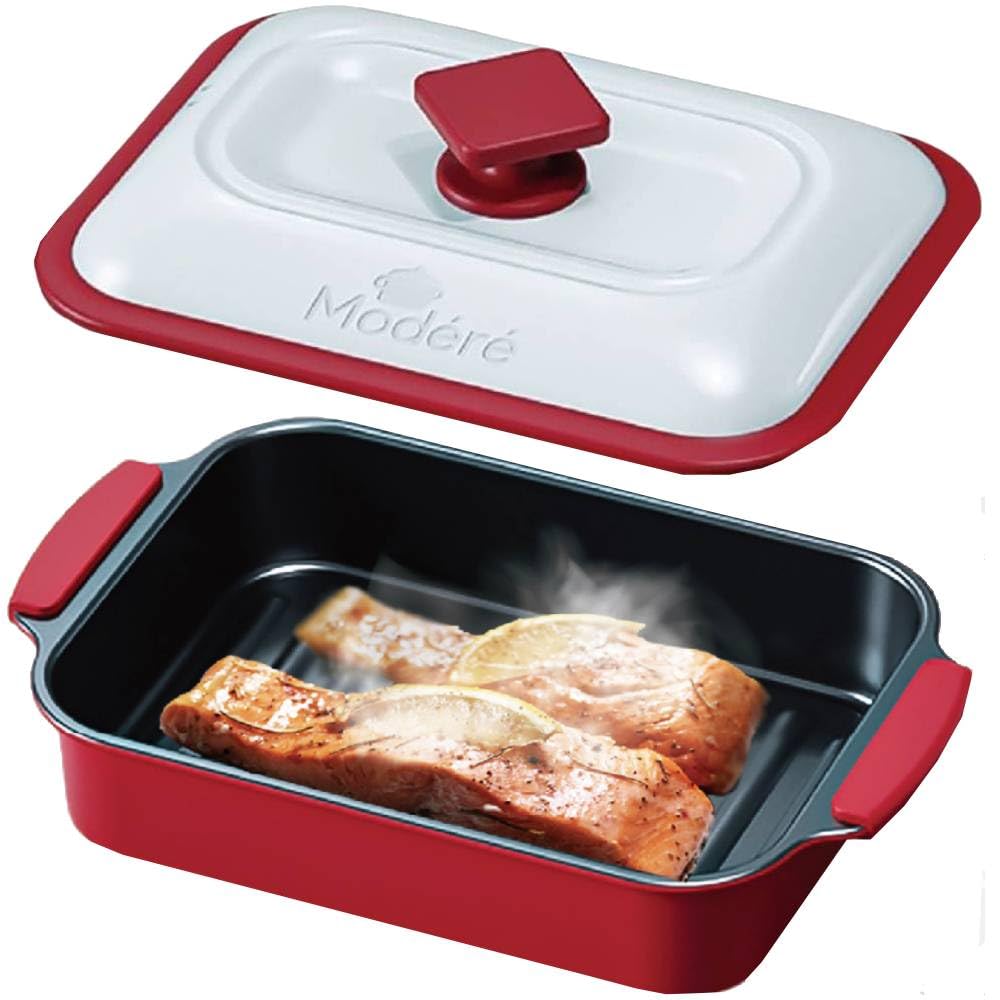 

seathestars Микроволновая печь-гриль для рыбы с плитой и универсальная круглая кастрюля для гриля рыбы и полностью моющаяся Идеально в качестве подарка для одинокого проживания