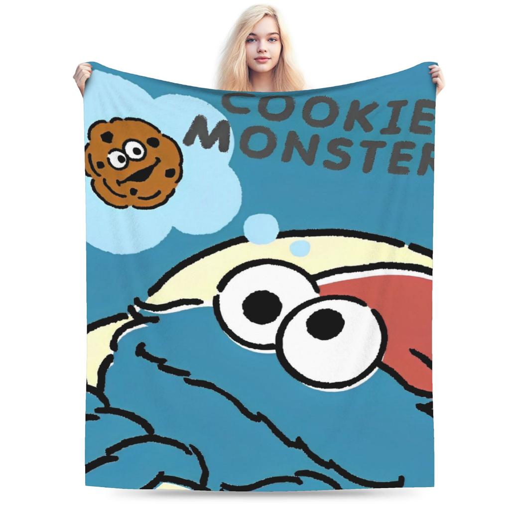 Red Dancing Elmo Pattern Sesame Street Wool Blankets  Novelty Throw Blankets for  Sofa Bedding Lounge 125*100cm Bedspread