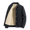 Men's Chinese-Style Velvet Lapel Jacket with Fleece Lining, Thickened for Autumn/Winter 2025