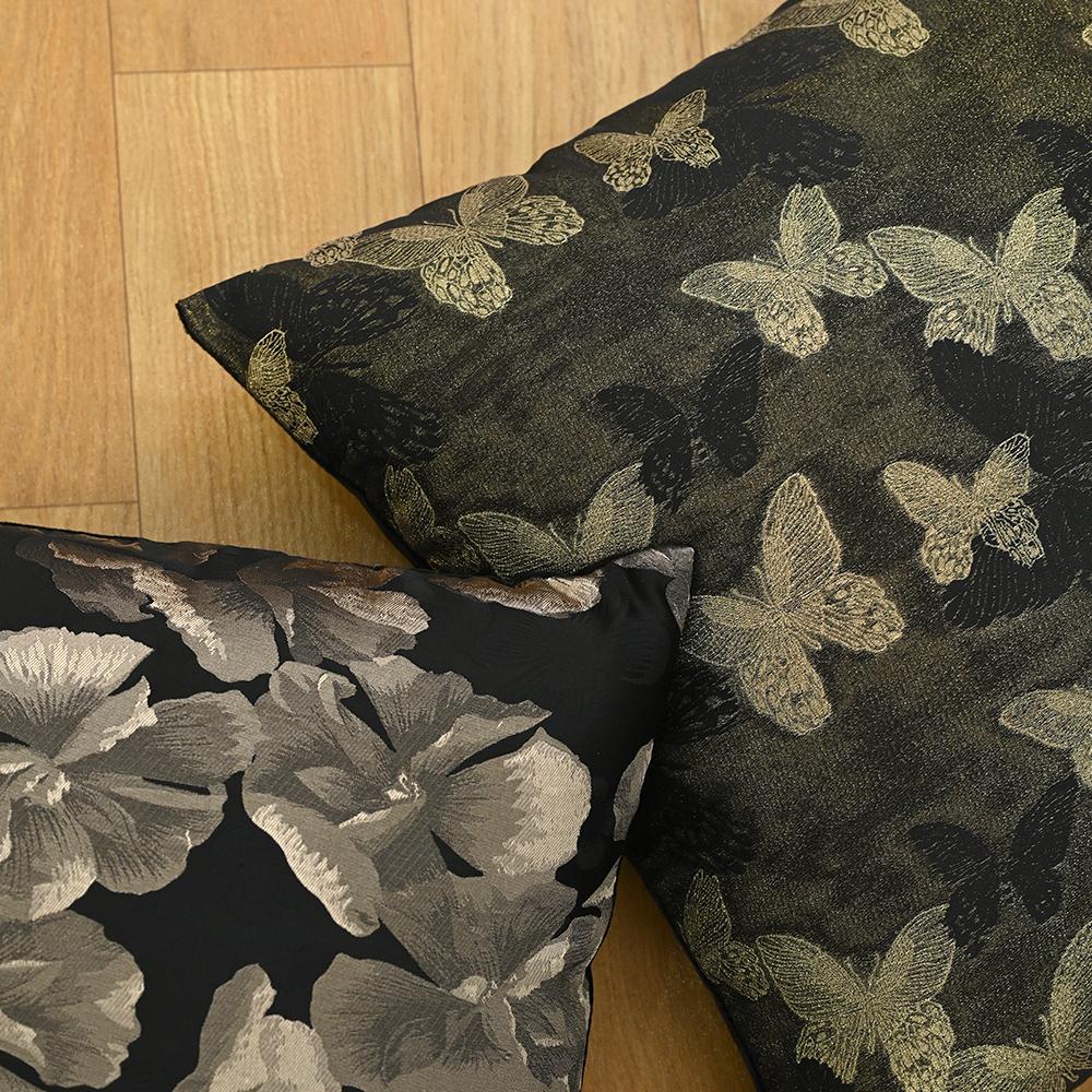 BUYNOW Black Dutch Velvet Colorful Hemp Jacquard Print Pillowcase Vintage Pastoral Lace Sofa Cushion Cover Home Bedroom Decor