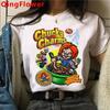 Chucky Harajuku Funny Cartoon Horror T Shirt Women Harajuku Ullzang Graphic T-shirt Vintage Anime Unisex Tshirt Fashion Top Tees FeUnisex
