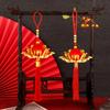 1pc Chinese Style Lotus Flower Lantern Pendant Red Tassel Hanging Decor New Year Indoor Outdoor Festive Ornament Home Decoration