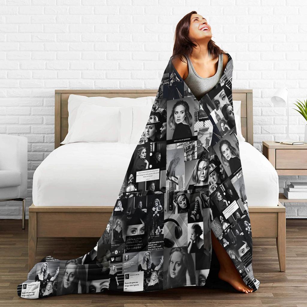 Adele Alternative Poster Blanket  Warm Novelty Plush Throw Blanket For Couch Chair Travel Office Flannel Bedspread Bed Cover