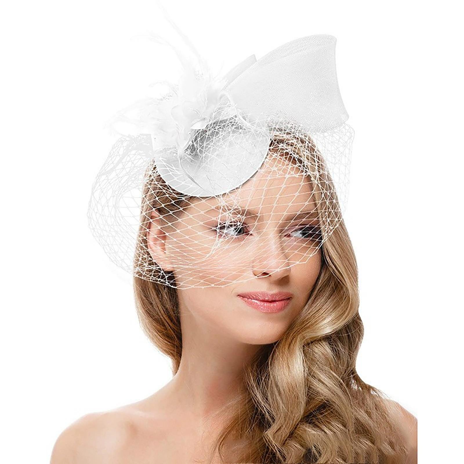 Fascinátory pre ženy 20. roky 50. roky Vintage klobúk Pillbox Fascinátory na Kentucky Derby Kvetinový závoj Sponka do vlasov Svadobný klobúk na čajový dýchánek One Size beige