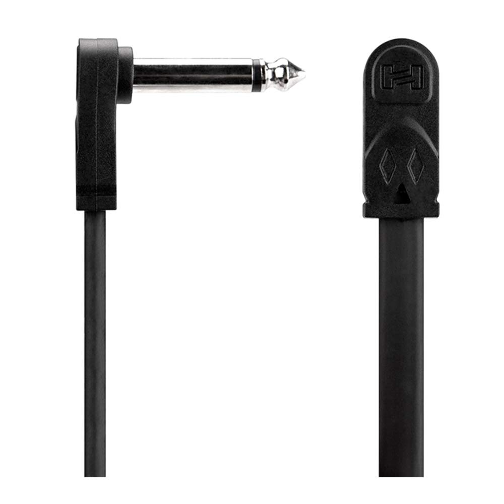 Hosa CFP-606 Flat Patch Cables, Thin Right-Angle Plugs, Lightweight and Flat, 15cm LL [Set of 6]