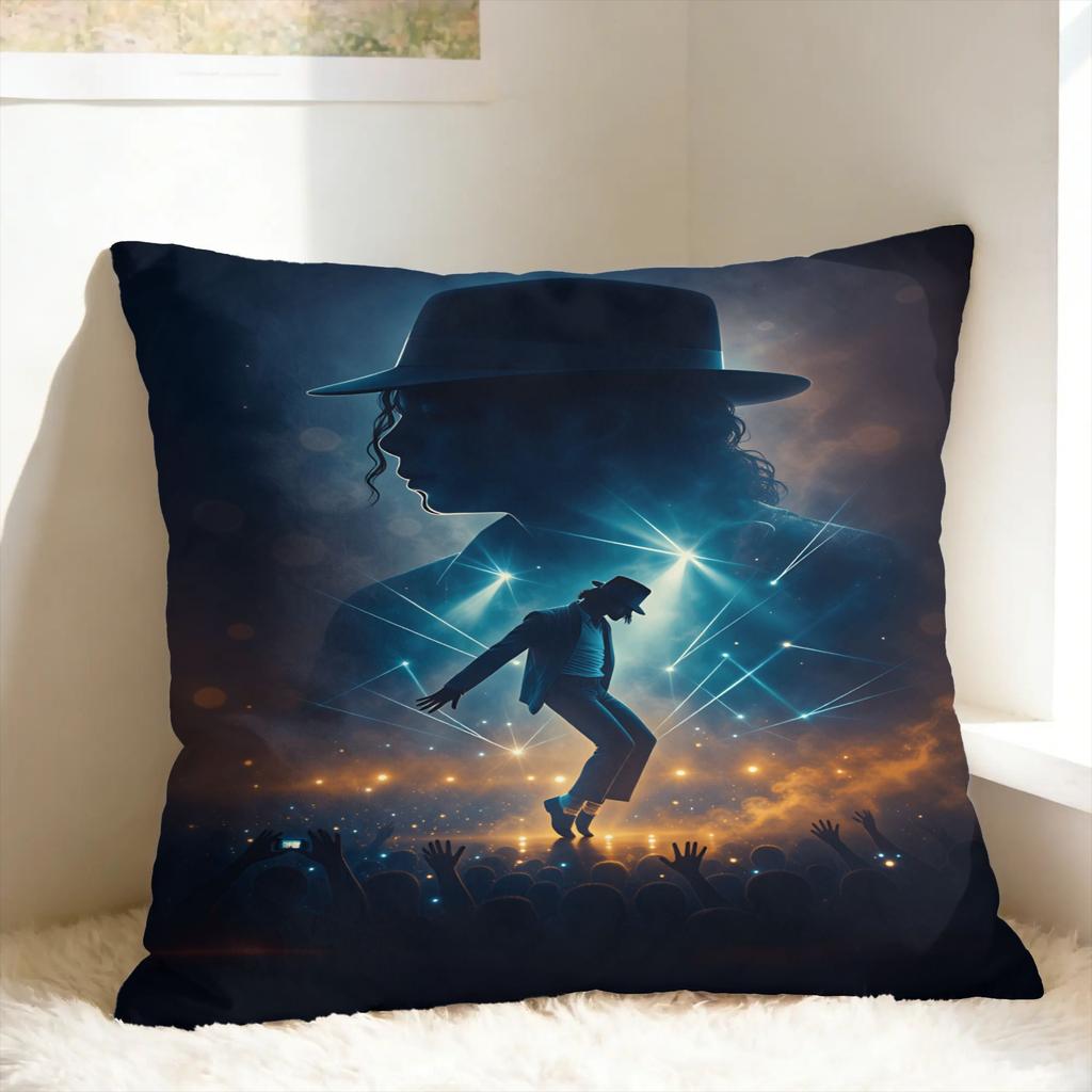 Pillow Cover MJ King Of Pop M-Michael J-jackson Novelty Pillow Case For Living Room Chair Pillowcases
