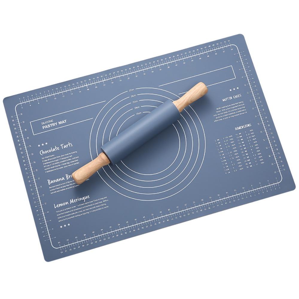 With Scale Silicone Kneading Pad Set Heat Resistant Baking Mat Pastry Mat Dough Rolling Mat Cake