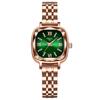 Fashion Retro Watch With Diamonds, Small Green Watch, Women'S Watch, French Feeling Women'S Watch