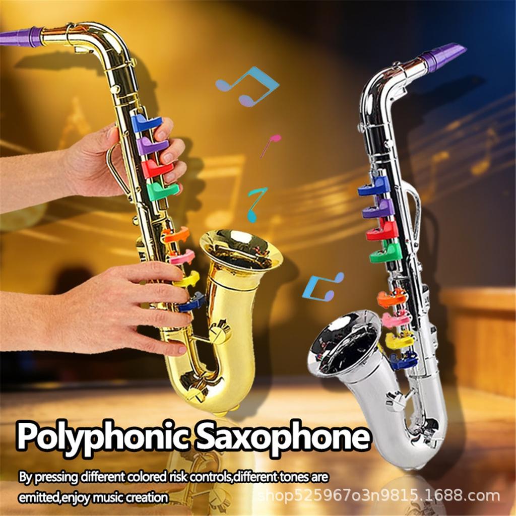 Simulation Musical Saxophone Toy for Kids French Horn Trumpet Flute Horn Stage Performance Prop Musical Instrument Model