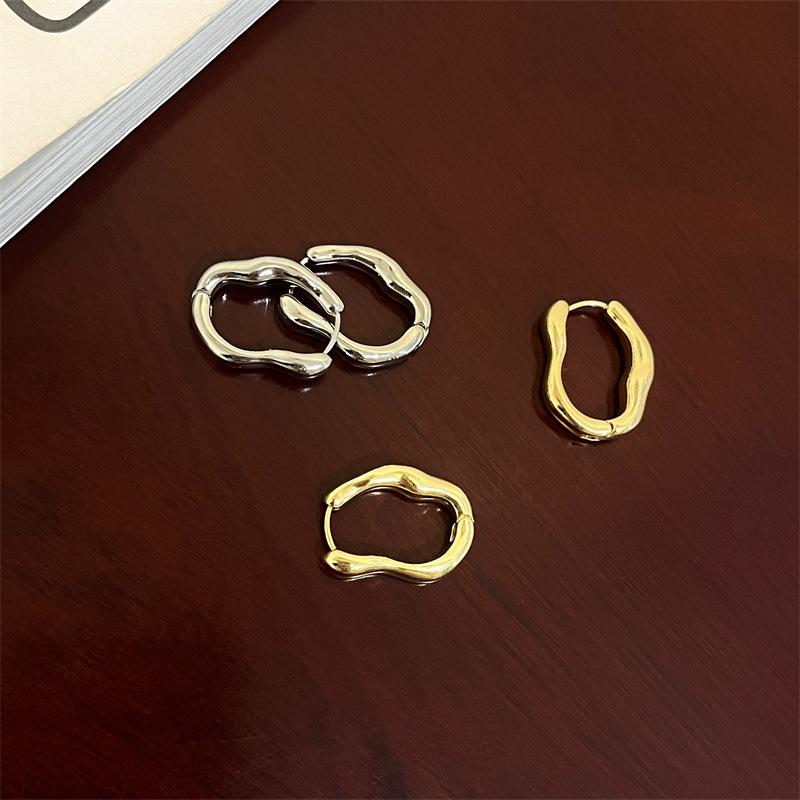 Trending Metal Geometry Hoop Earring Fashion New Design Irregular Minimalist Earrings for Women Fashion Jewelry Gifts
