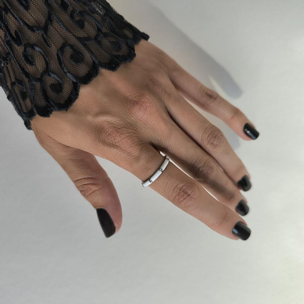 Silver Ring with Enamel, Cubic Zirconias, Product Weight 1.9 G (60002258)
