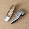 Patent Leather Women High Heel Shoes Retro Thick Heel Female Pumps 2024 Brand Shoes Female Buckle Strap  Solid Classics Pumps