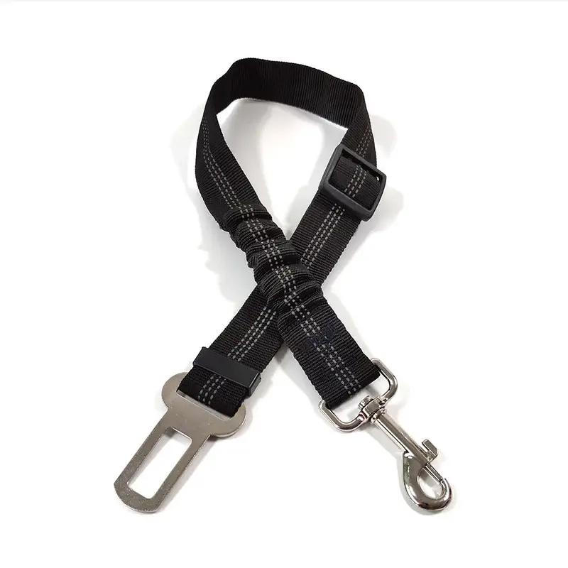 Reflective Dog Seat Belt - Adjustable And Durable Nylon Harness With Bungee Fabric Belt For Safe And Secure Car Travel