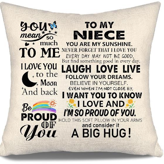 To My Bonus Daughter Gift Ideas Throw Pillow Covers for Bonus Daughter from Bonus Mom Bonus Dad Birthday Graduation Thanksgiving