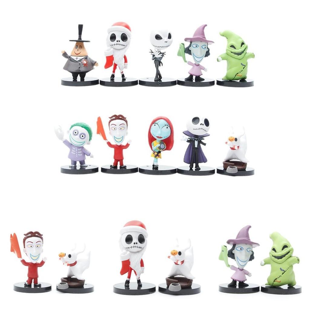 The Nightmare Before Christmas Skull Jack Figure Collectible Toy Pvc Material 10 Assorted Colors Set